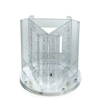 Azar Displays 8.38" x 6" Bi-Fold 3-Pocket Revolving Modular Crystal Styrene Brochure Holder (252318)-Revolves on 6" clear base