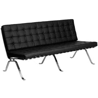 Flash Furniture HERCULES Flash Series Black LeatherSoft Sofa with Curved Legs-Vintage Inspired Style