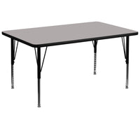 Flash Furniture 36''W x 72''L Rectangle Activity Table with 1.25'' High Pressure Top and Height Adjustable Pre-School Legs, Grey-Grey Laminate