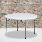 Flash Furniture 48"Dia Granite Plastic Folding Table - Round - White-500 lb. Static Load Capacity