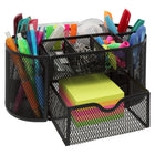 Staples Oval Mesh Desk Organizer - Black-Desk organizer to store office and school supplies, stationery, and small accessories