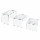 Eddie's Acrylic Medium Rectangular Risers - Clear - Set of 3 - 3 Sets/Pack-Display Risers