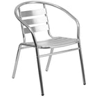 Flash Furniture 23.5" Round Aluminum Indoor-Outdoor Table Set with 4 Slat Back Chairs-Designed for Indoor and Outdoor Use