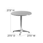 Flash Furniture 27.5" Round Aluminum Indoor-Outdoor Table with Base-Lightweight Design