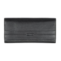 Roots Ladies Pocket Clutch Wallet - Black-Black - Leather