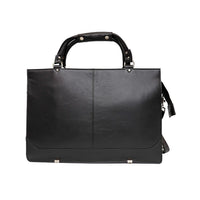 Ashlin Winchester Slim Briefcase with Long Strap, 2 Handles, Black-Keep everything in its place in this slim briefcase, that accompanies you everywhere. Use as a briefcase with the two short handles, or wear on your shoulder - hands free