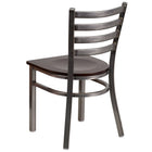 Flash Furniture HERCULES Series Clear Coated Ladder Back Metal Restaurant Chair - Walnut Wood Seat - 2 Pack-.625" Thick Plywood Seat