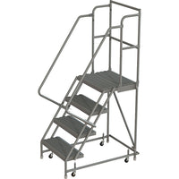 Tri-Arc Manufacturing Deep Top Step Rolling Ladder, Platform Height: 40", No. of Steps: 4, Step Width: 24" (KDSR104242-D2)-No. of Steps: 4