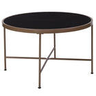 Flash Furniture Chelsea Collection Black Glass Coffee Table with Matte Gold Frame-Contemporary Style