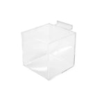 Eddie's Slatwall Acrylic Square Bin - 5" W x 5" H x 5" D - Clear - 4 Pack-Slatwall Bin