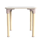 Flash Furniture Bright Beginnings 24" Square Commercial Grade Wooden Adjustable Height Classroom Activity Table - Beech/White-Kid-Friendly Design with Squared Safety Corners