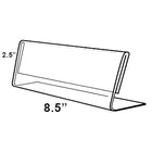 Azar Displays 2.5" x 8.5" Horizontal Nameplate Acrylic Sign Holder, Clear, 10 Pack (112760)-Can be inserted back to back for easy viewing