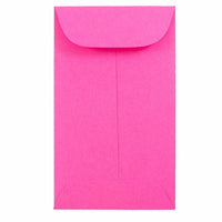 JAM Paper #6 Coin Envelopes, 3 3/8 x 6, Brite Hue Ultra Fuchsia Pink, 1000 Pack-Coin Envelopes