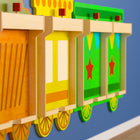 Flash Furniture Bright Beginnings Commercial Grade Wooden Train STEAM Wall System with 5 Accessory Panel Holders-Wipe Clean with a Damp Cloth then Dry