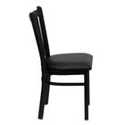 Flash Furniture HERCULES Series Black Vertical Back Metal Restaurant Chair - Black Vinyl Seat-Vertical Back Design