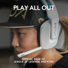 Logitech G733 K/DA LIGHTSPEED Wireless Gaming Headset - Official League of Legends Gaming Gear-Total Freedom: Up to 65 ft wireless range and LIGHTSPEED wireless audio transmission; keep playing for up to 29 hours of battery life