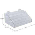 Azar Displays 16"W x 7.13"H x 11.75"H 3-Tiered Counter Display with 2 Holder Clips (326045)-With 2-1/4" H lips on each tier