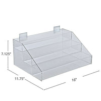 Azar Displays 16"W x 7.13"H x 11.75"H 3-Tiered Counter Display with 2 Holder Clips (326045)-With 2-1/4" H lips on each tier