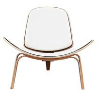 Nicer Furniture Replica Hans Wegner Shell Chair - Walnut White-Strong base and legs, pre-assembled one piece.