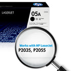 HP 05A (CE505A) Black Original LaserJet Toner Cartridge-Page yield of HP 05A: approx. 2,300 pages black