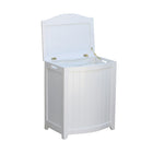 Oceanstar BHP0106W Bowed Front Laundry Wood Hamper with Interior Bag, White-Laundry hamper is lined with a canvas bag