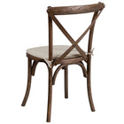 Flash Furniture HERCULES Series Stackable Early American Wood Cross Back Chair with Cushion-Early American Finish