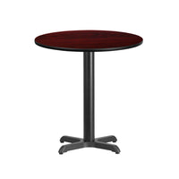 Flash Furniture 24'' Round Laminate Table Top, Mahogany with 22'' x 22'' Table-Height Base (XURD24MAT2222)-Hospitality Table