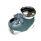 Elegance Booties Shoe Bank, Boy-Silver plated blue booties money bank. Made with Blue Enameled
