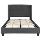 Flash Furniture Riverdale Full Size Tufted Upholstered Platform Bed - Dark Grey Fabric-Platform Bed