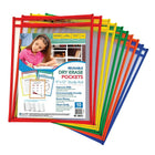 C-Line Reusable Dry Erase Pockets, Primary Colours, 9" x 12", 10 Pack (CLI40610)-Helps to protect the environment and save paper by eliminating the need to copy worksheets over and over again