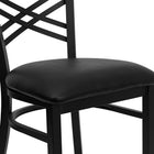 Flash Furniture HERCULES Series Black "X" Back Metal Restaurant Chair - Black Vinyl Seat-CA117 Fire Retardant Foam