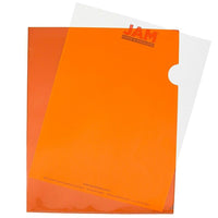 JAM Paper Plastic Sleeves, 9" x 11 1/2", Orange, 120 Pack-Orange Plastic Sleeves