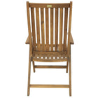 Cathay Importers Acacia Wood Five-Position Folding Arm Chair, Natural (EC-20-0005)-Square arms