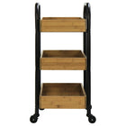 Oceanstar Portable Storage Cart With 3 Easy Removable Bamboo Trays (3SC1675)-Dimensions: 31.5"H x 14.5"D x 18.5"W
