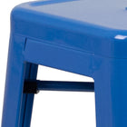 Flash Furniture 30" High Backless Blue Metal Indoor-Outdoor Barstool with Square Seat-Stacks 4 to 8 High