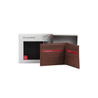 Champs Black Label Leather RFID Bi-fold Wallet, Tan-Champs recessed gun metal logo