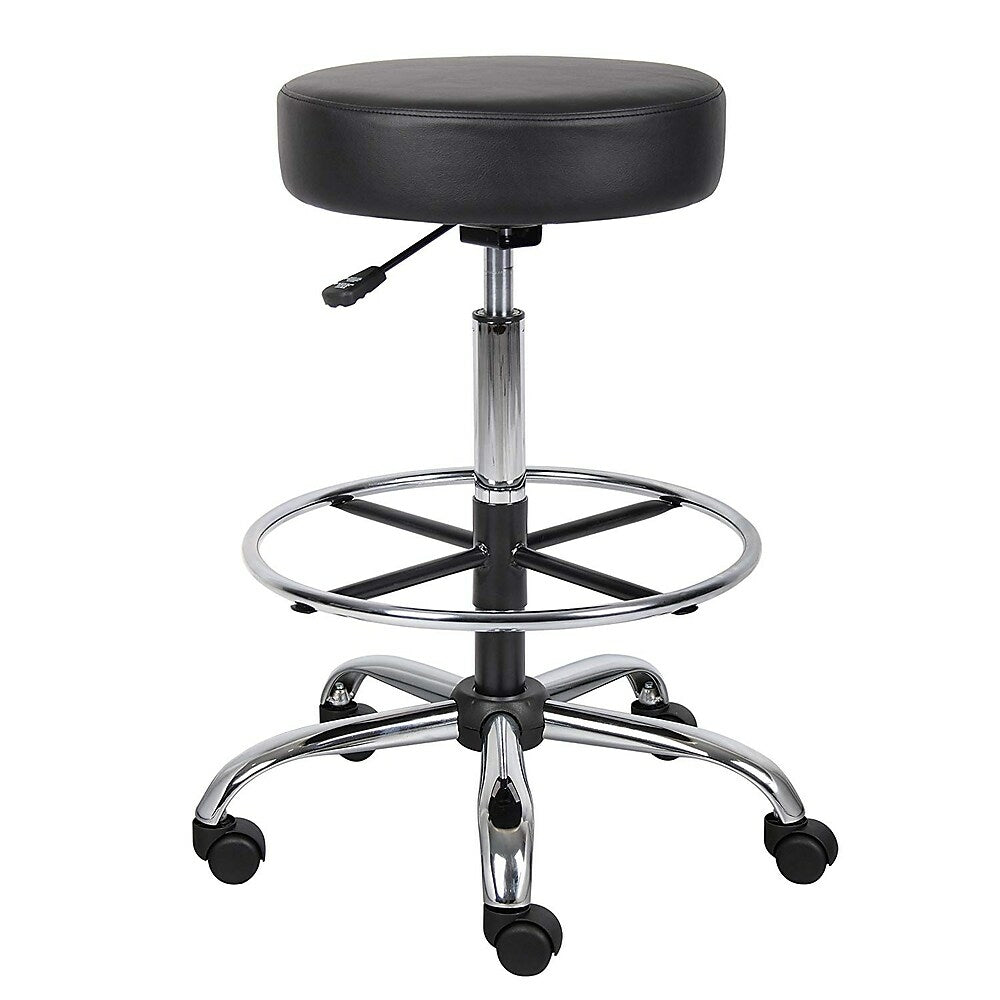 Nicer Furniture Backless Caressoft Medical Drafting Stool - Black