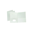 Oxford Letter-Size Twin-Pocket Folder Portfolios, 25 Pack, White-These twin-pocket portfolios feature a leatherette grained finish for a richer look and feel