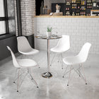 Flash Furniture 23.5" Round Glass Table with 35.5"H Chrome Base-Chrome Base