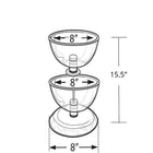 Azar 2-Tier Bowl Counter Display, 8" (720208)-Polycarbonate & Metal