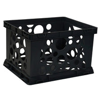 Storex (61546U03C) Portable Letter/Legal Stacking File Crate, Black-Lightweight portable file crate stores and transports letter-size files, hanging folders and other items