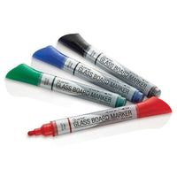 Quartet Premium Glass Board Dry-Erase Markers - Assorted - 4 Pack-Premium glass dry-erase markers are specifically designed to deliver bold colour on glass surfaces