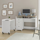 Sauder 53"W Cottage Road Credenza with Pull-Out Desk - White- Faux door fronts reveal roll-out work surface at standard desk height
