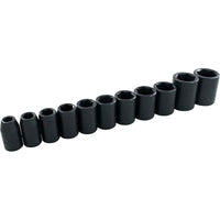 Gray Tools 11 Piece 1/2" Drive, 6 Point SAE Standard, Impact Socket Set, 3/8"-1"-Contains Sizes: 3/8", 7/16", 1/2", 9/16", 5/8", 11/16", 3/4", 13/16", 7/8", 15/16", 1, 1 1/16", 1 1/8", 1 1/4".