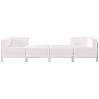 Flash Furniture HERCULES Imagination Series Melrose LeatherSoft 4 Piece Chair & Ottoman Set - White-Contemporary Reception Set
