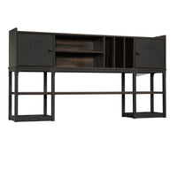 Sauder Foundry Road 72" Desk Hutch - Carbon Oak (1 Box)-Attaches to 428157 Desk 72" x 24" or 428158 Desk 72" x 30" .