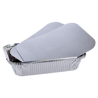 Luciano Aluminum Foil Container with Lids, 8.75 x 6.75 inches, Silver, 24 Pieces-Dimensions: 8.75"L x 2"H x 6.75"W in dimensions