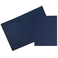 JAM Paper 2 Pocket Linen Folders, Navy Blue, 50 Pack-Navy Blue Linen Folders