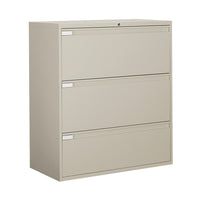 Global 3 Drawer Filing Cabnet, Business Grey-Three fixed front drawers