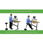 Uncaged Ergonomics Wobble Stool,  Active Sitting Chair for Standing Desks, Black-COUNTER-BALANCED STABLE BASE safely moves with you and rests naturally upright so you can sit normally without rocking or balancing. Rubberized coating is non-skid, non-scratch and grips most surfaces